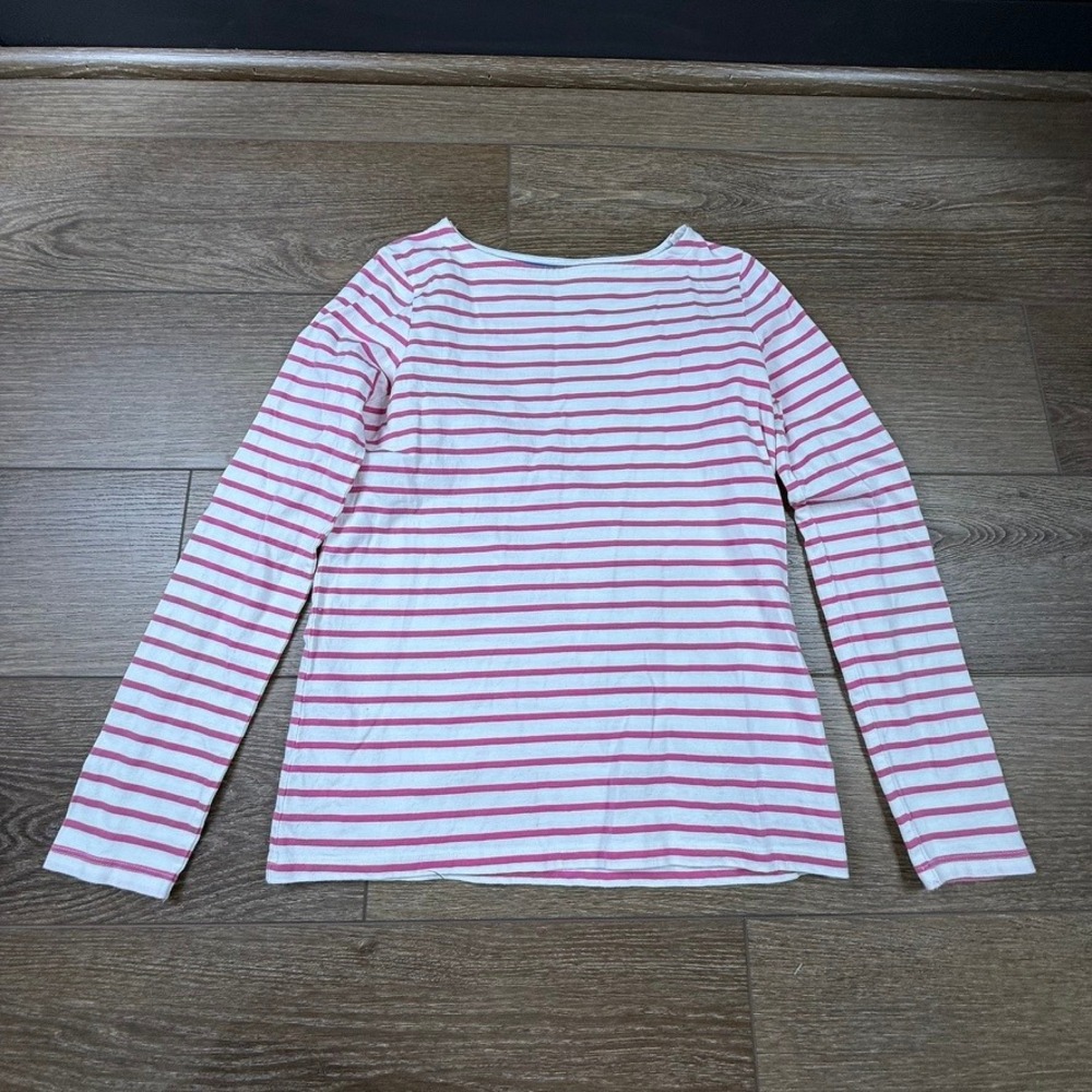 Mini Boden Girls Long Sleeve Classic Shirt Pink Stripe 13-14 Y 100% Cotton
